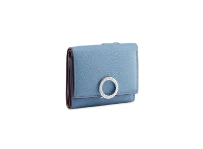 BVLGARI Clip Trifold Wallet "Blue"