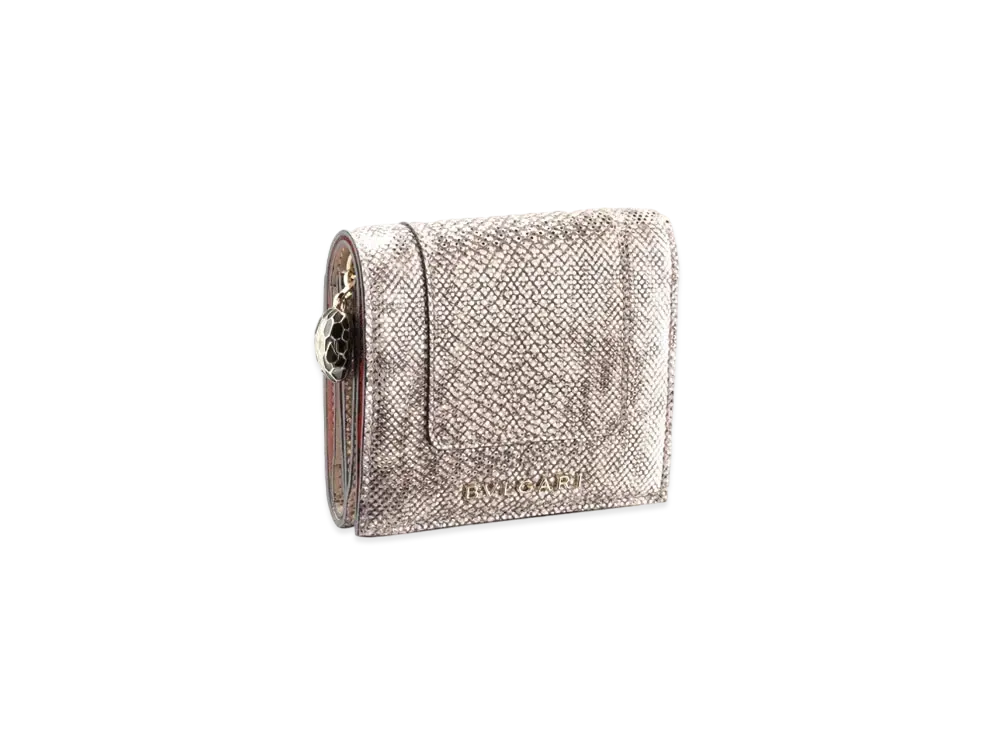 BVLGARI Serpenti Forever Trifold Wallet "Beige"