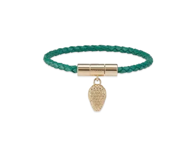 BVLGARI Serpenti Forever Leather Bracelet "Green"