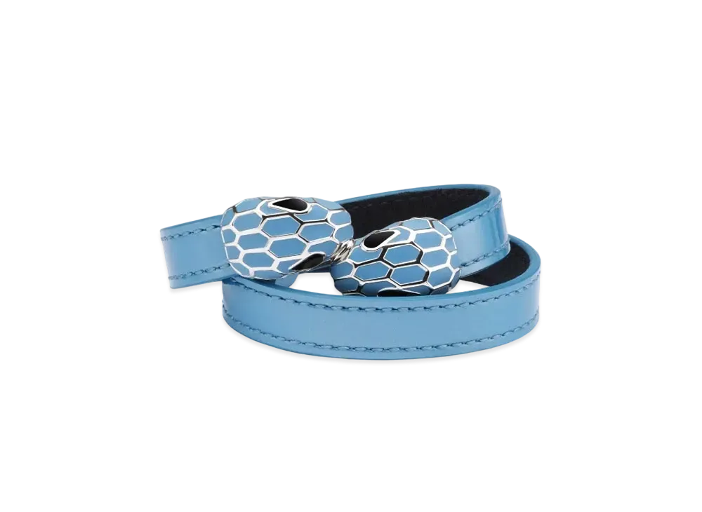 BVLGARI Serpenti Forever Leather Bracelet "Blue"