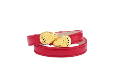 BVLGARI Serpenti Forever Leather Bracelet "Red"