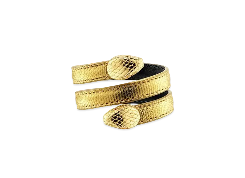 BVLGARI Serpenti Forever Leather Bracelet "Gold"