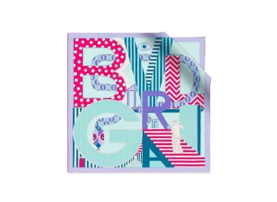 BVLGARI Logomania Scarf "Light Blue"