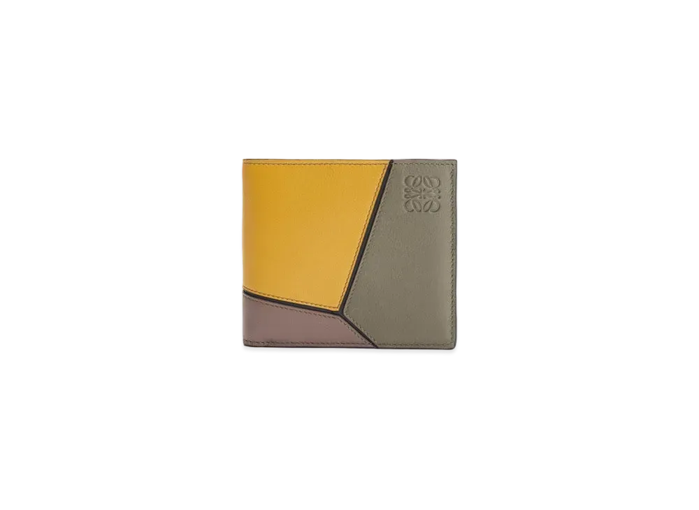 LOEWE Puzzle Bifold Wallet "Khaki Green/Ochre"