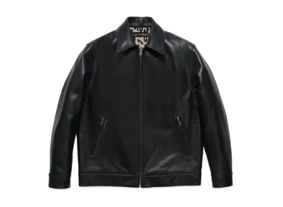 WACKO MARIA LEATHER SINGLE RIDERS JACKET "Black"