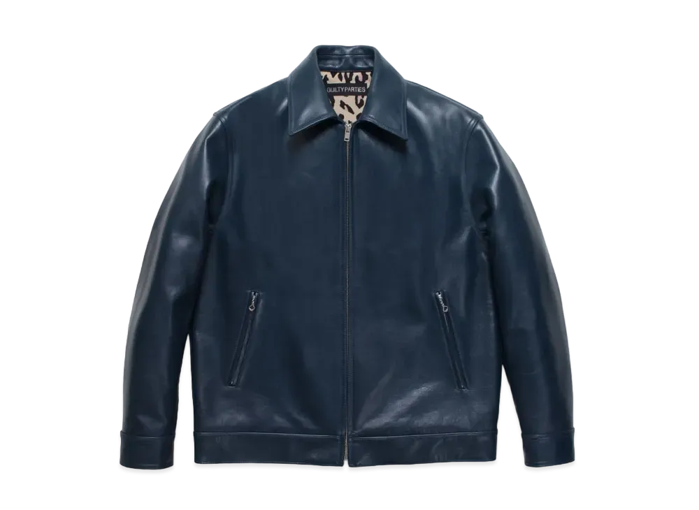 ワコマリア　レザージャケット　ブルー　M ライダース WACKOMARIA LEATHER DOUBLE RIDERS JACKET (TYPE-2)【BLUE】｜WACKO MARIA