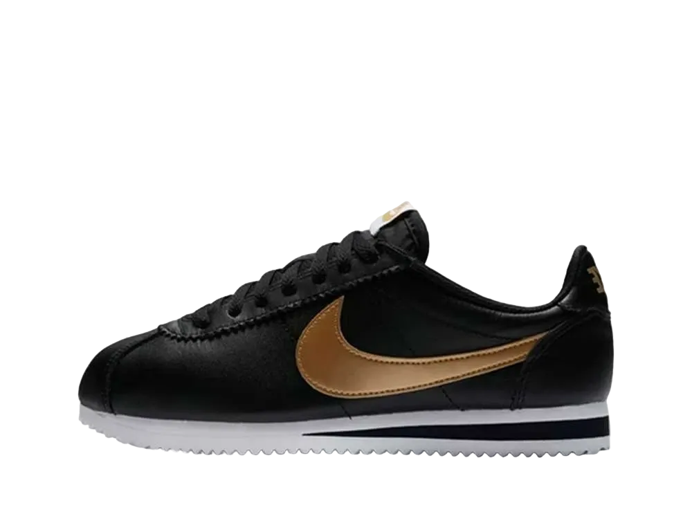 Nike Women's Cortez Leather "Black/Gold"