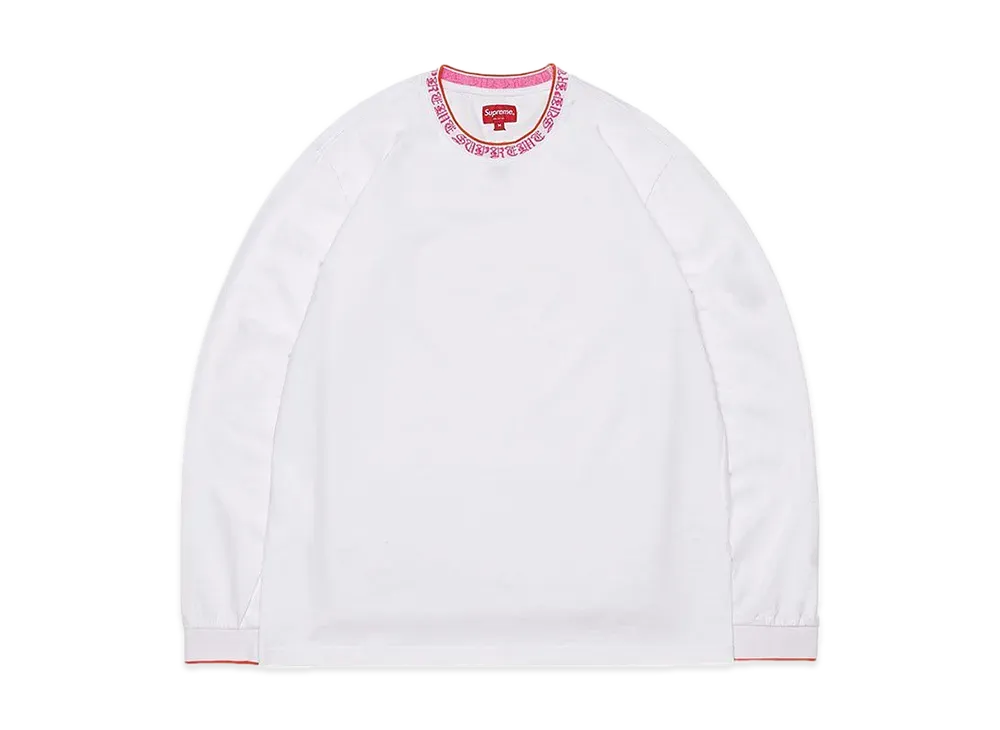 Supreme Old English Collar Logo L/S Top "White"