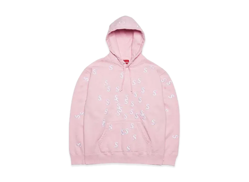 Supreme Embroidered S Hooded Sweatshirt "Pink"