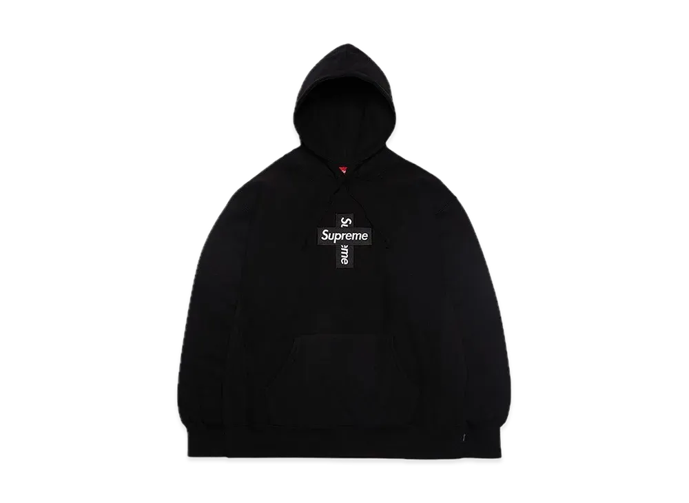 Supreme Cross Box Logo Hooded Sweatshirt "Black"