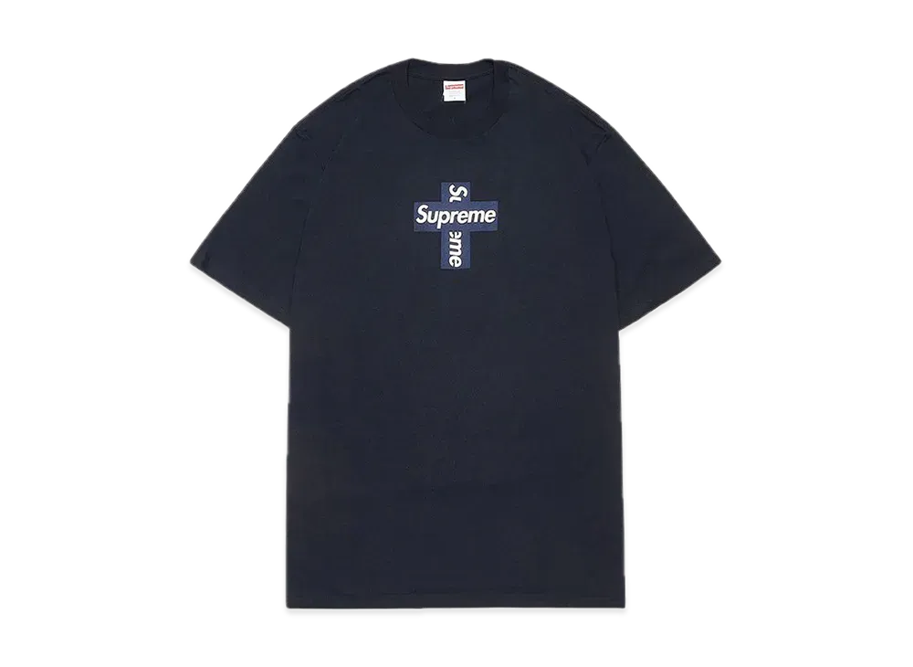 Supreme Cross Box Logo Tee "Navy"