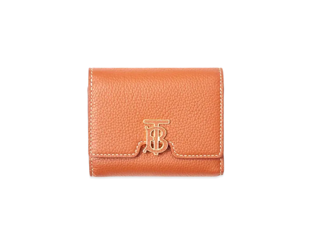 BURBERRY Monogram Motif Grainy Leather Folding Wallet "Warm Lacet Brown"
