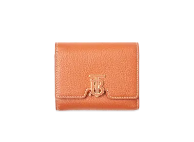 BURBERRY Monogram Motif Grainy Leather Folding Wallet "Warm Lacet Brown"