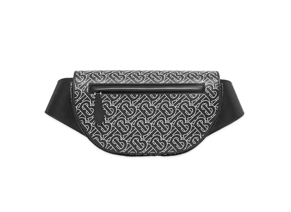 BURBERRY Small Monogram Printed Leather Olympia Bam Bag "Black"