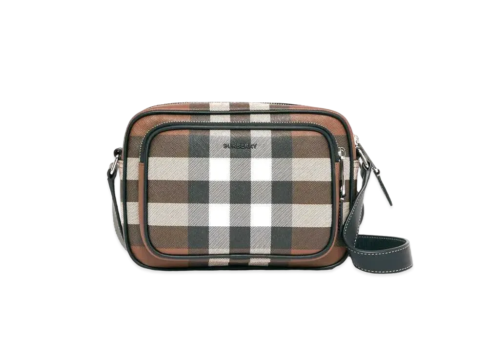 バーバリー バイオベース チェック クロスボディバッグ "ダークバーチブラウン" P80491451