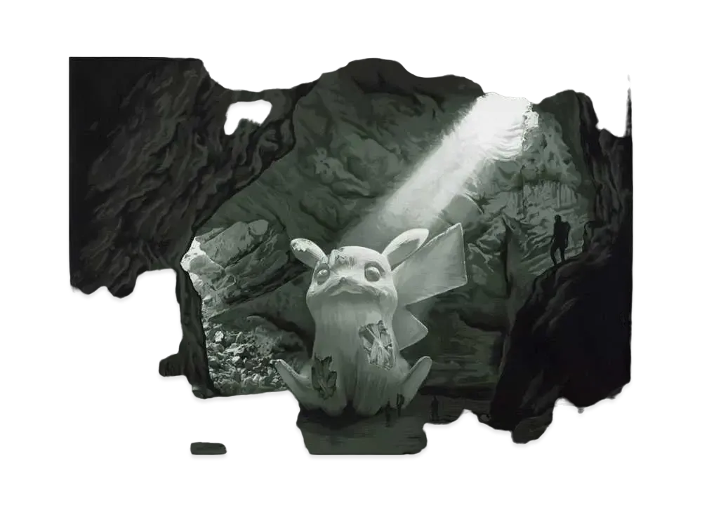 DANIEL ARSHAM x POKEMON x P-ROOM THE WORLD POSTER - Cave of Pikachu "Multi"