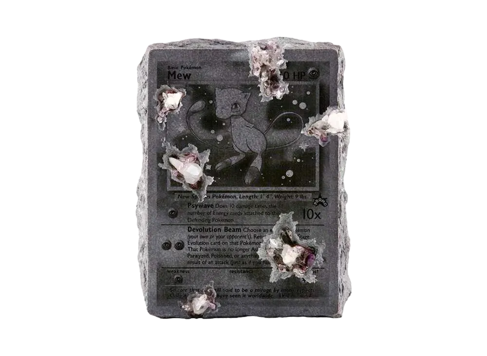 DANIEL ARSHAM x POKEMON x P-ROOM THE WORLD Japanese stone crystalized Pokemon card Mew "Black"
