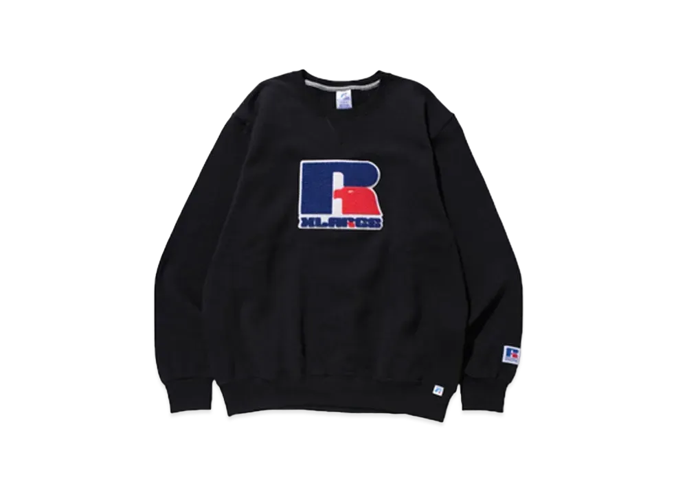 XLARGE x RUSSELL CREWNECK SWEAT "Black"