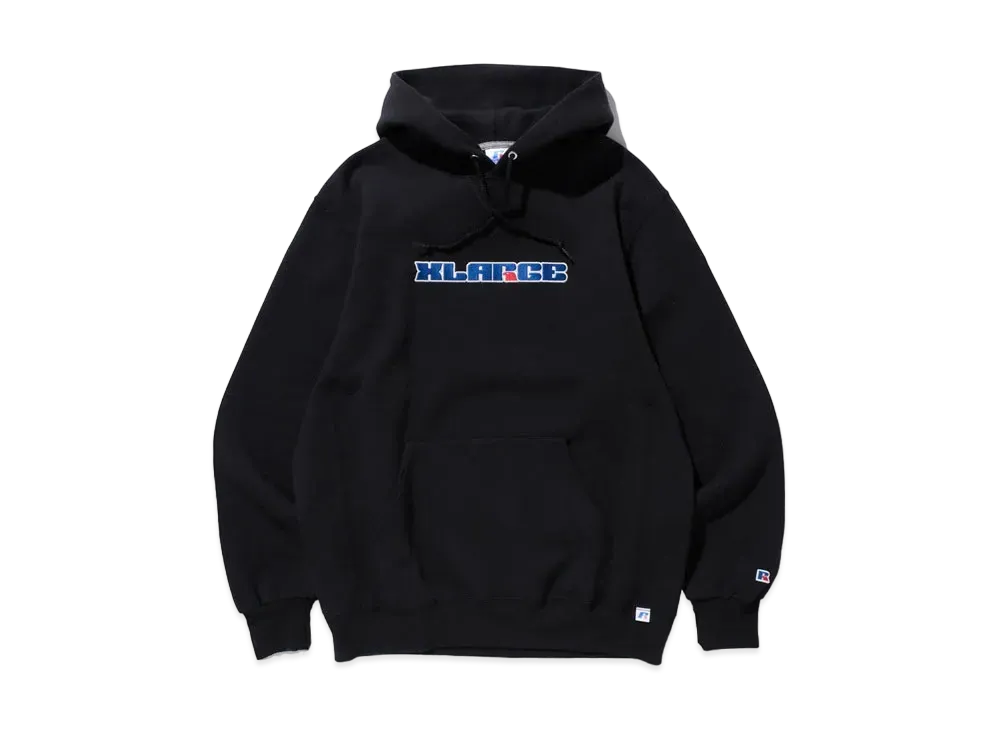 XLARGE x RUSSELL PULLOVER HOODED SWEAT "Black"