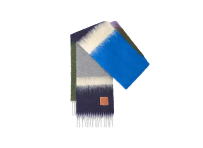 LOEWE Stripe Scarf Mohair "Gray/Purple"