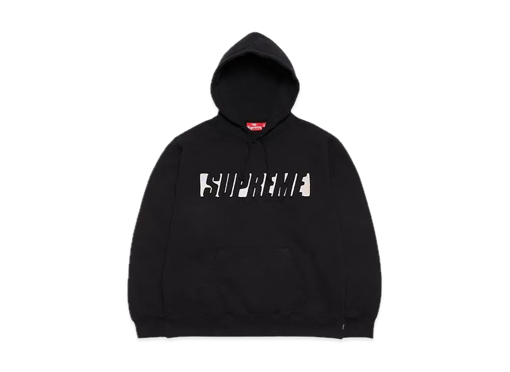 Supreme Reflective Cutout Hooded Sweatshirt "Black"