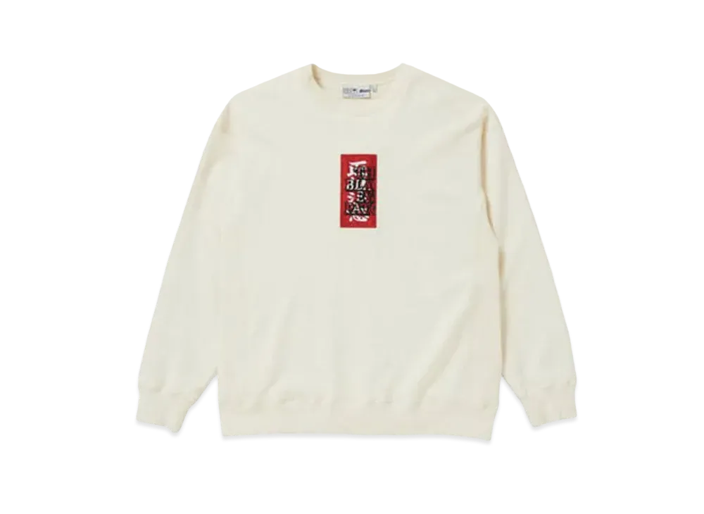 BlackEyePatch HANDLE WITH CARE CREW SWEAT "Off White"