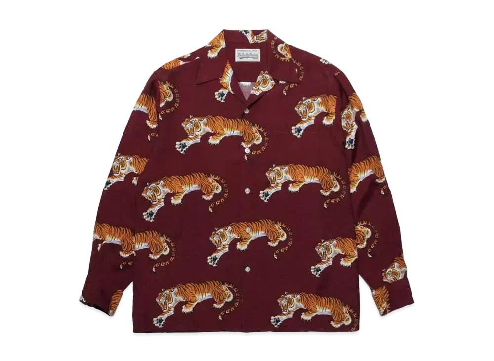 WACKO MARIA x TIM LEHI HAWAIIAN L/S SHIRT 20SS "Bordeaux"
