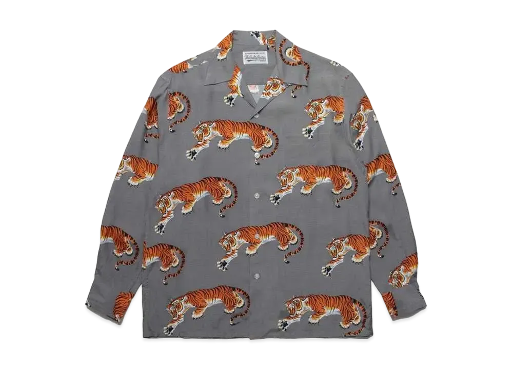 WACKO MARIA x TIM LEHI HAWAIIAN L/S SHIRT 20SS "Grey"