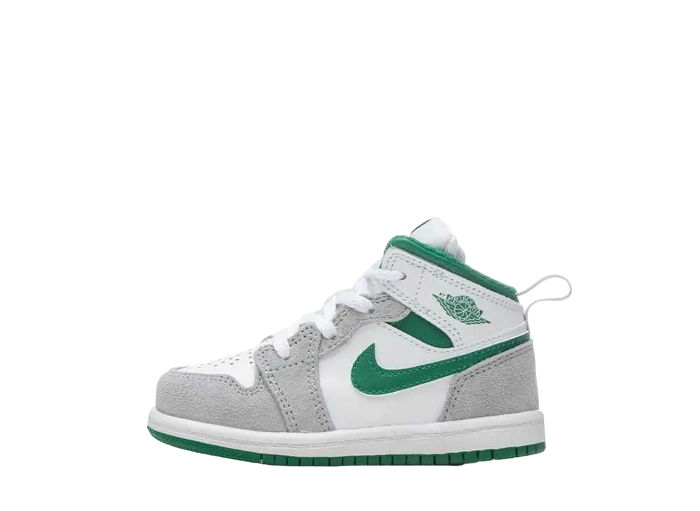 ナイキ TD エアジョーダン1 ミッド SE "グレー/パイングリーン" (キッズ)