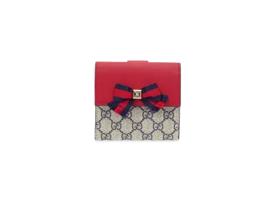 GUCCI GG Supreme Webbing Line Ribbon W Hook Wallet