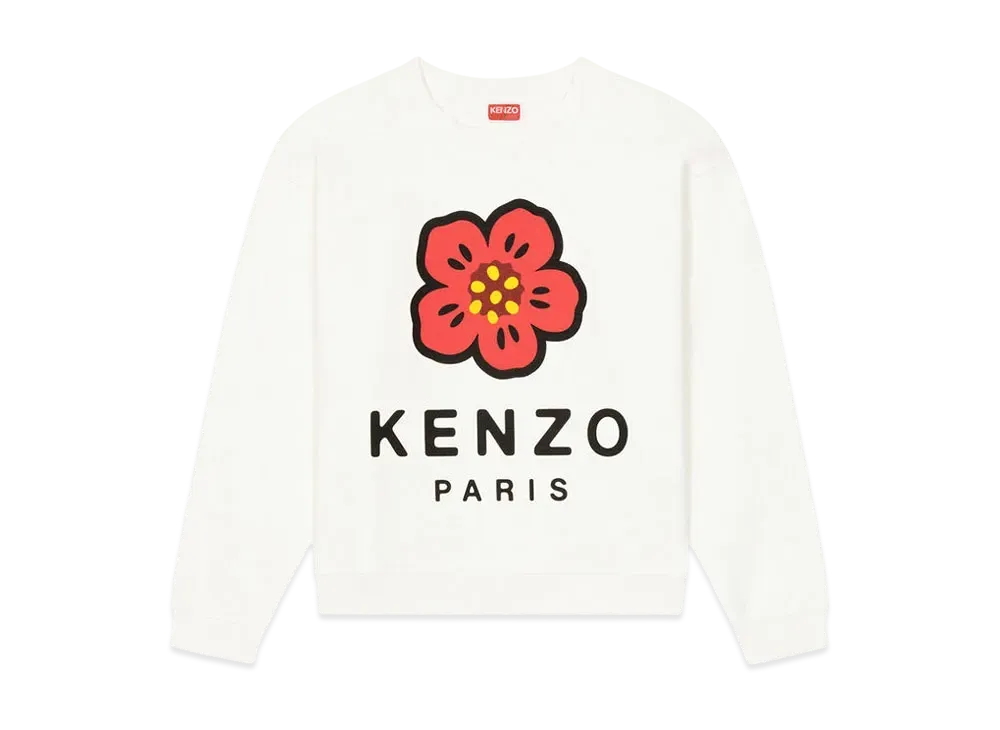 KENZO "BOKE FLOWER" CREWNECK SWEAT MENS "Off White"