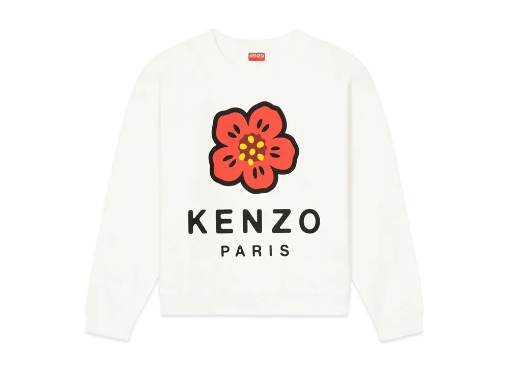 KENZO "BOKE FLOWER" CREWNECK SWEAT WOMENS "Off White"