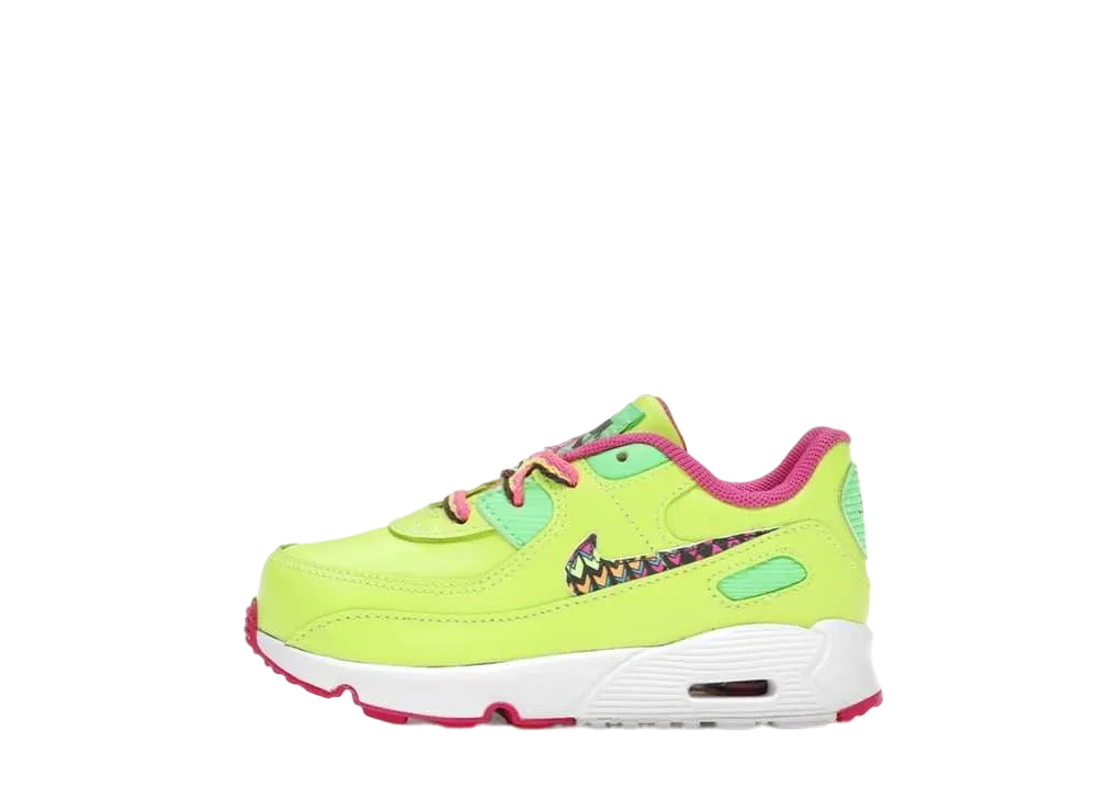 ナイキ TD エアマックス90 レザー "ボルト/ファイヤーピンク"(キッズ)