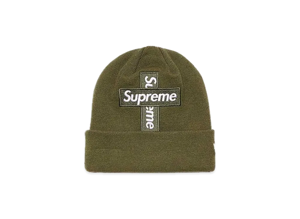Supreme New Era® Cross Box Logo Beanie "Light Olive"