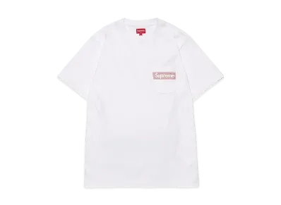 Supreme Mesh Stripe Pocket Tee "White"