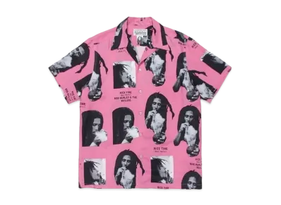 WACKO MARIA BOB MARLEY HAWAIIAN SHIRT "Pink"