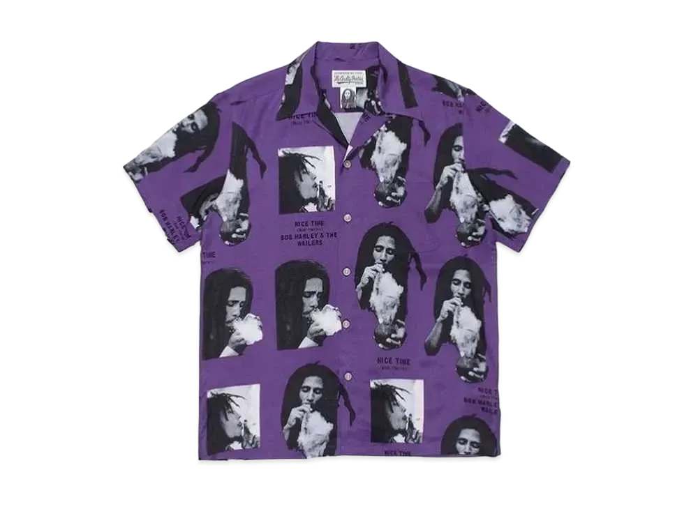 WACKO MARIA BOB MARLEY HAWAIIAN SHIRT "Purple"