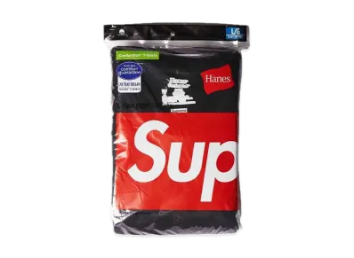 Supreme x Hanes Tagless Tees (3 Pack) "Black"