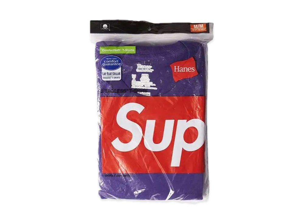 Supreme x Hanes Tagless Tees (2 Pack) 21SS "Purple" (21SS)