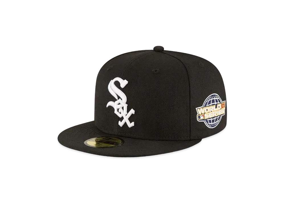 NEW ERA 59FIFTY CHICAGO WHITE SOX SIDE PATCH 2005 WORLD SERIES FITTED HAT "Black"