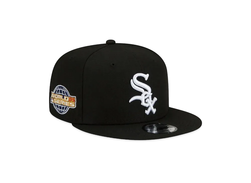 NEW ERA 9FIFTY CHICAGO WHITE SOX 2005 WORLD SERIES PATCH UP SNAPBACK HAT "Black"