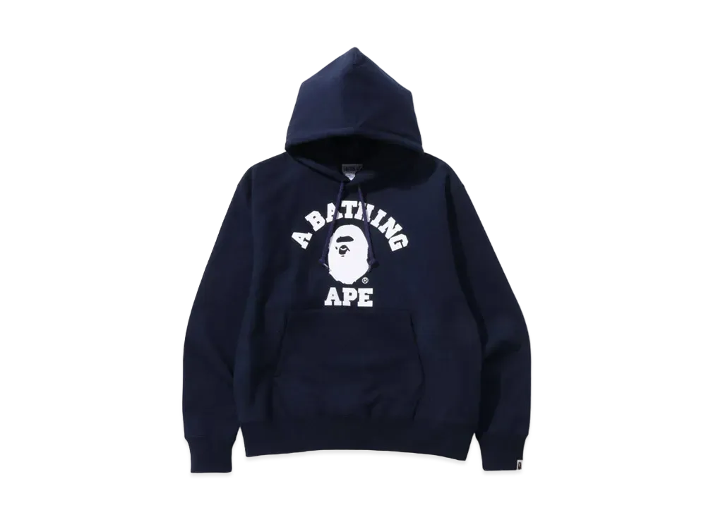 A BATHING APE CLASSIC COLLEGE RELAXED FIT PULLOVER HOODIE "Navy"