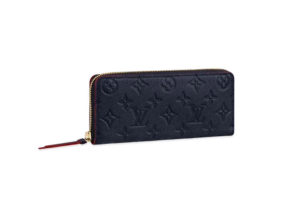 Louis Vuitton Monogram Empreinte Clemence Wallet ”Marine Rouge”