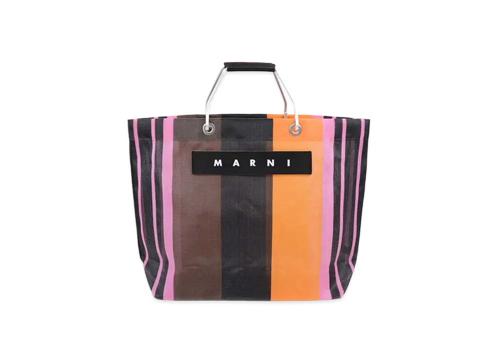 MARNI Flower Cafe Stripe bag "Multi Pink"