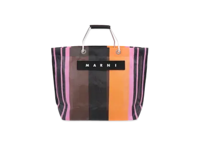 MARNI Flower Cafe Stripe bag "Multi Pink"