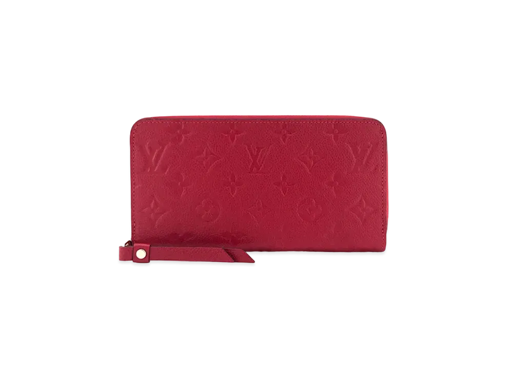 Louis Vuitton Monogram Empreinte Zippy Wallet "Scarlet"