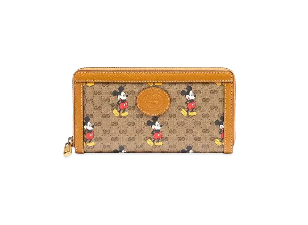 GUCCI x Disney GG Supreme Mickey Mouse Zip Around Wallet