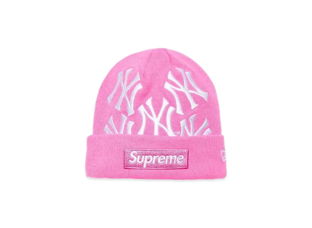 Supreme / New York Yankees / New Era Box Logo Beanie "Pink"