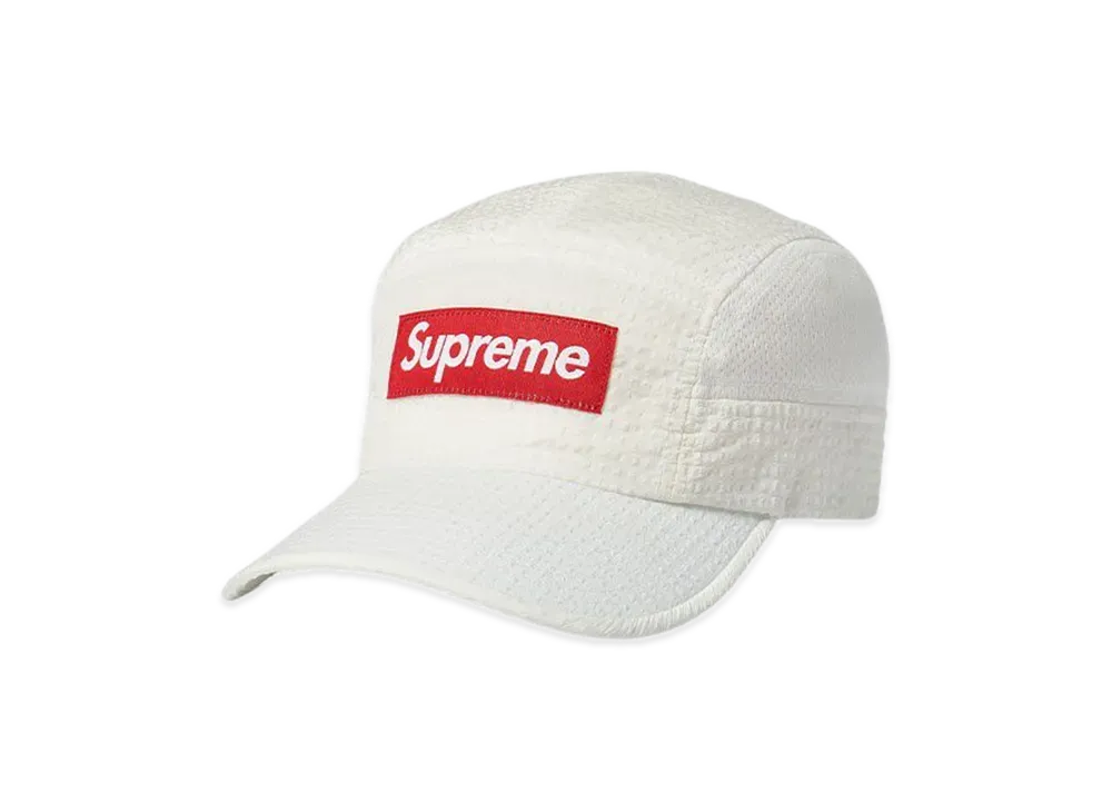 Supreme Mesh Seersucker Camp Cap "White"