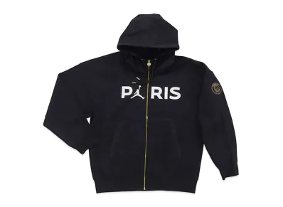 Jordan Paris Saint-Germain Fleece Travel FZ Hoodie "Black"